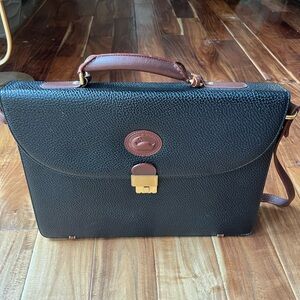 Dooney & Bourke Black and Brown Leather Briefcase